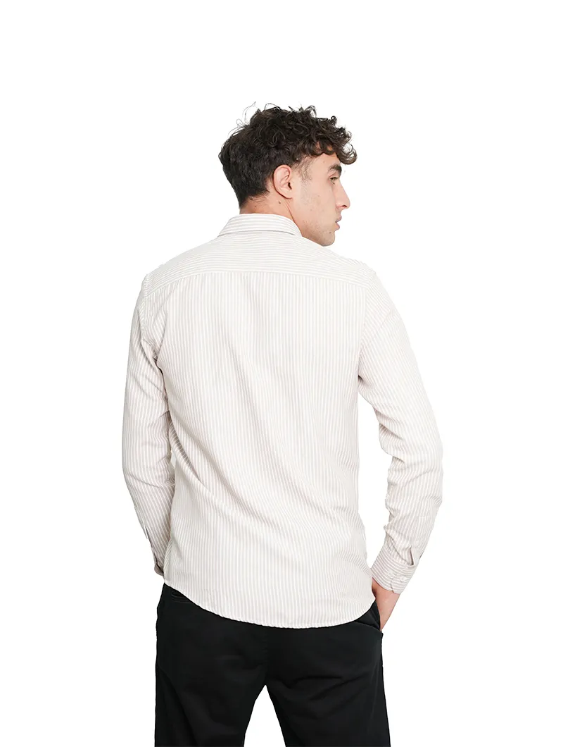 Chemise en coton lin rayée